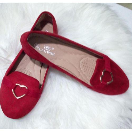 Ladies Flat Shoes- Red