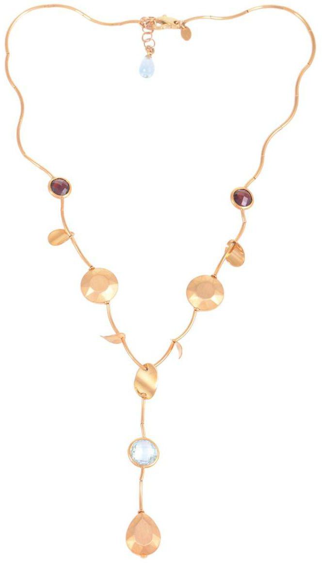 Superoro Ladies 18K Gold Pendant Charm Necklace, 48 cm