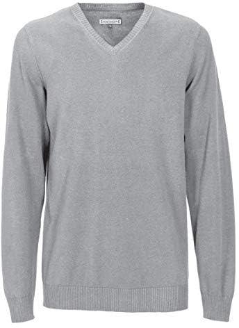 Grey Acrylic Round Neck Hoodie & Sweatshirt For Men
