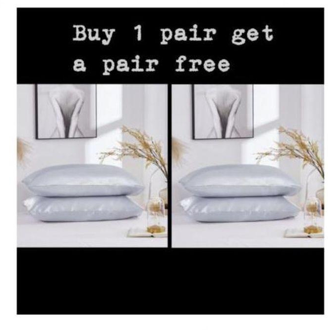 4pcs White Satin Pillowcase Bed Pillow Case + FREE GIFT