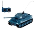 2117 World Of Tanks Game Great Wall 1:72 14 Channel RC Toy German Tiger Tank with 360-Degree Rotation LED Light-Blue