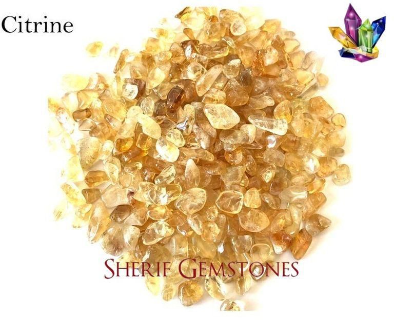 Sherif Gemstones Natural Citrine Small Drilled 25pcs Chip Healing , Decor , Art Stone