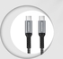 RockRose Powerline CC1 - 1M 60W/3A Kevlar Fiber Braided USB-C To C Charge & Sync Cable - Black + Midnight Blue