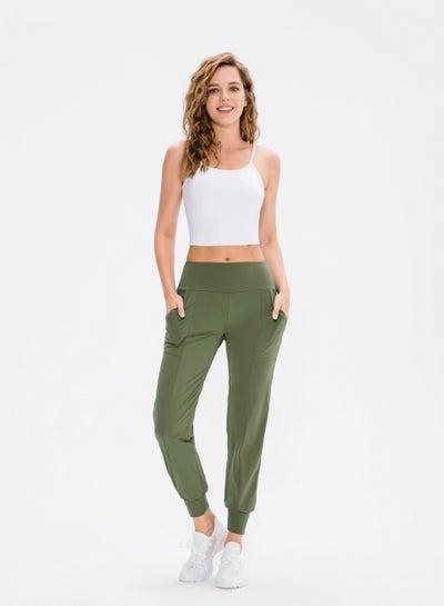 Women Quick Dry Breathable Elastic Trousers Green