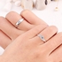 Fashion 1 Pc Silver Plated Jewelry CZ Wedding Rings Women Pair