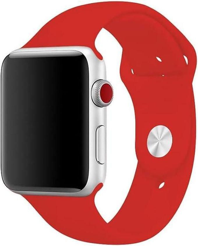 Silicone Strap For Apple Watch Series 2/3/4/5/6/7SE 38mm 40mm 41mm (Red)