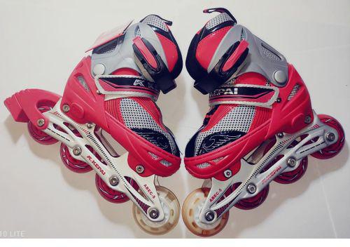 Adjustable Roller Skate Shoes – Red/black