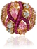 Perfectly Designed Yellow Gold Plated Ring With Pink Colored Crystals [ANT145RI]