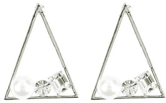 JS Silver Triangle Earrings