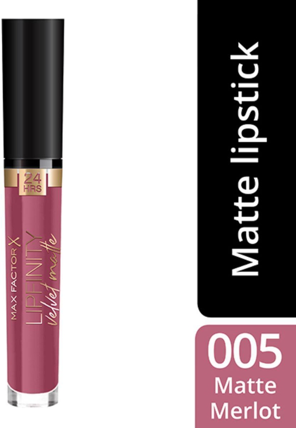 Max Factor, Lipfinity Velvet Matte Lipstick 005 Matte Merlot - 1 Pc