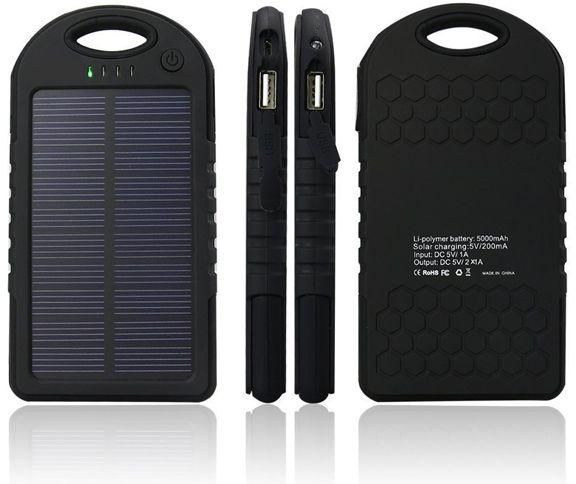 SONY Xperia Z4, Z3, Z2, Z1 Solar power bank with 5000 mah capacity - Black