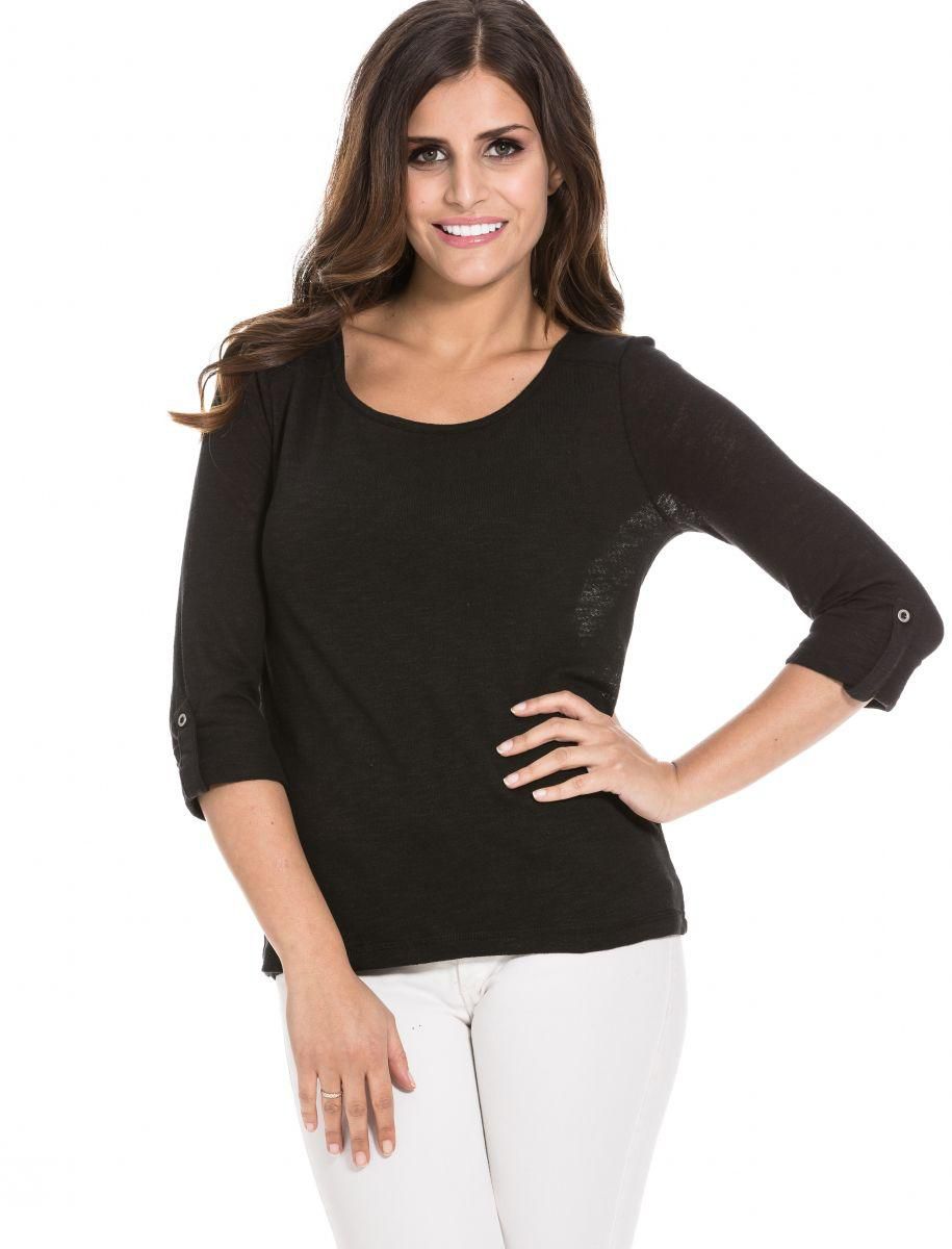 Only Jess 3/4 Long Sleeve Blouse for Women - XS, Black