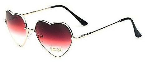 BlueLife Vintage Heart Shaped Sunglasses Women Metal Reflective Mirro