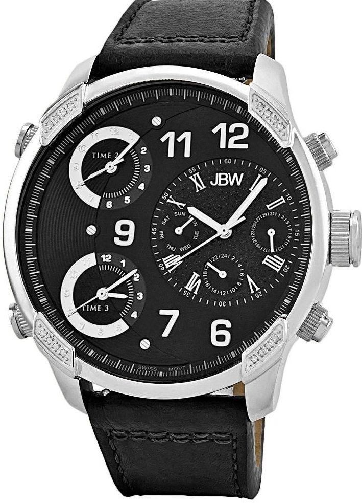 JBW Black Leather Black dial Watch for Men J6248LB