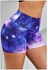 Mfed Purple Galaxy Print Booty Yoga Shorts