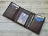 Dr.key Men's Ginuine Leather Trifold Wallet With ID Window 1060-gbrown
