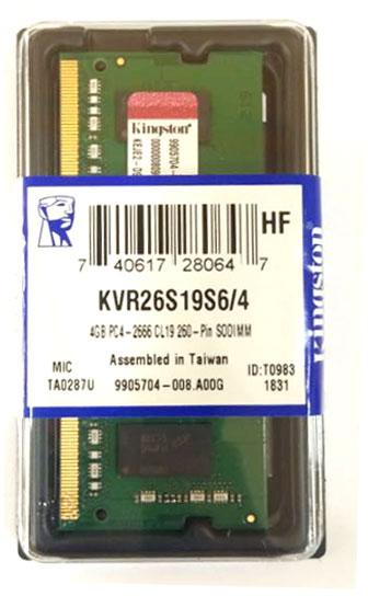 Kingston KVR26S19S6/4 4GB DDR4 2666MHz PC4 2666 260 Pin SODIMM