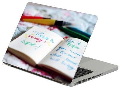 Notebook Lettering Printed Laptop Sticker Multicolour