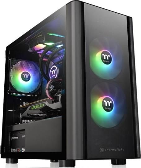 Thermaltake V150 Tempered Glass Micro-ATX Mini Tower Gaming Computer Case with One 120mm Rear Fan Pre-Installed | CA-1R1-00S1WN-00