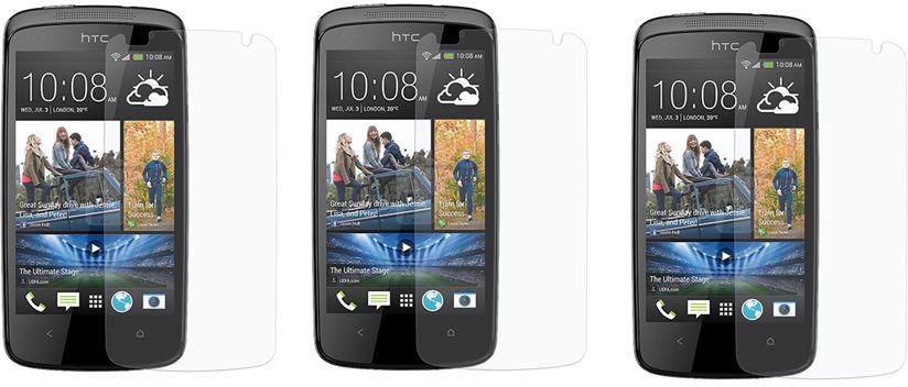 3 units HTC Desire 500 ULTRA CLEAR HD Screen Protector GLOSSY LCD Scratch Guard