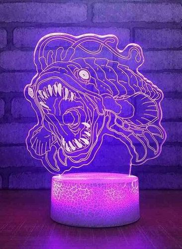3D Led 7 Colors Change Cartoon Visual Piranha Table Lamp for Kids Bedroom Night Sleep Decor Light Up Home Night Lights