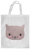 Happy Cat Printed Shopping Bag White