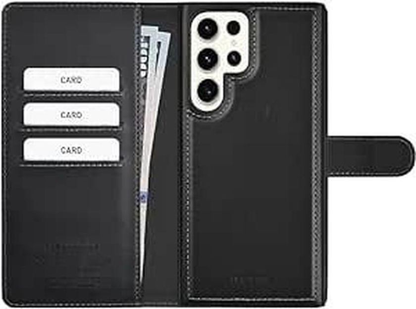 Next store Magnetic Detachable Leather Wallet Case for Samsung S22 Ultra (Black)