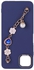 SAMSUNG GALAXY A22 5G - Colored Silicone Cover With Flowers And Heart Stone In A Chain