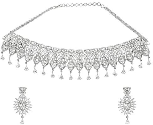 VOYLLA VoyllaSparkling Elegance Zircons Choker Jewellery Set