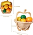 Qmkmyy Foldable Bamboo Dried Fruit Basket Apple Shaped Collapsible Bread Nuts Baskets Candy Gifts Fruit Bowl Holder Wooden Snack Box For Kitchen Table