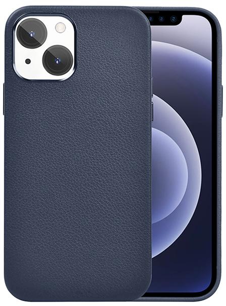 WIWU Calfskin Genuine Leather Case For iPhone 13 (6.1") - Blue
