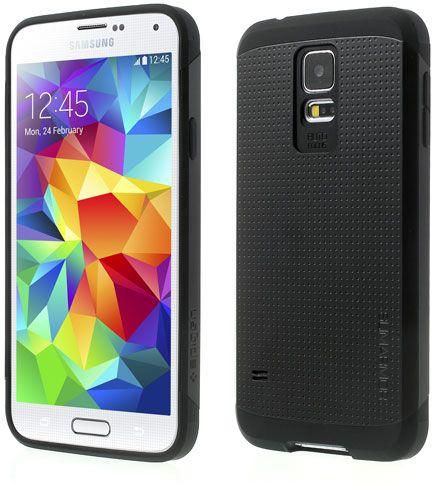 Slim Armor Case and Screen Protector for Samsung Galaxy S5 i9600 G900 – Black