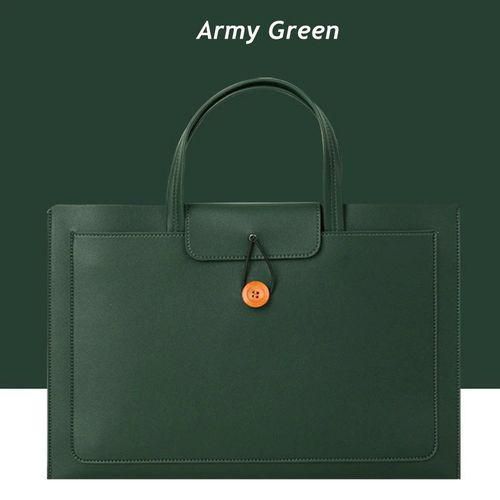 Green Air Green Genuine Leather Handbag, Laptop Sleeve For 14inch, 15 Inch, 15.6 Inch