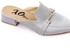xo style Leather Slipper- Silver