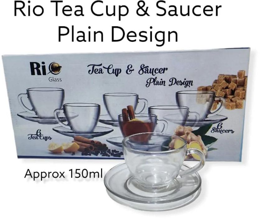 RIO kitchen Glass Cup & Saucer set