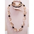 A Beautiful Necklace And Bracelet Of Black And Off White Beads