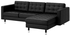 LANDSKRONA 3-seat sofa, with chaise longue Grann, Grann/Bomstad Bomstad black/metal
