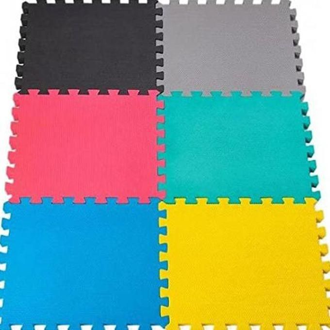 General سجادة لعب للارضية للاطفال فوم ، لعبة سجادة البازل من فوم الايفا مقاس 50× 50سم، مجموعة من 4 قطع 4 الوان (دبل - وش وظهر (احمر*ازرق))