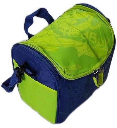 لانش باج حقيبة غداء معزولة ومبردة بحزام وجيبين جانبين، حقيبة حمل حرارية ، حقيبة محمولة للاستخدام الداخلي والخارجي,أزرق في أصفر