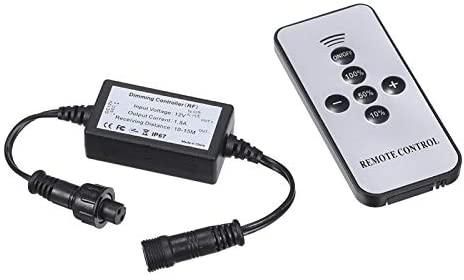 Generic DC12V 15W(Max.) Dimmer Modulator Kit with Remote Control Controller IP67 Water Resistance Portable for Brightness Adjustable Dimmable Deck Light