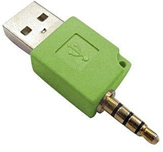 Universal USB Adapter+Jack Charging Adapter For IPod Shuffle 2 (Green)