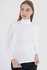 Carina Woman Off White Viscose High Neck Long Sleeves Top