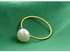 Vera Perla Women's 10K Gold White Freshwater Pearl Band Ring - Size US 6