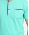 Andora Solid Buttoned Round T-Shirt - Dark Aqua