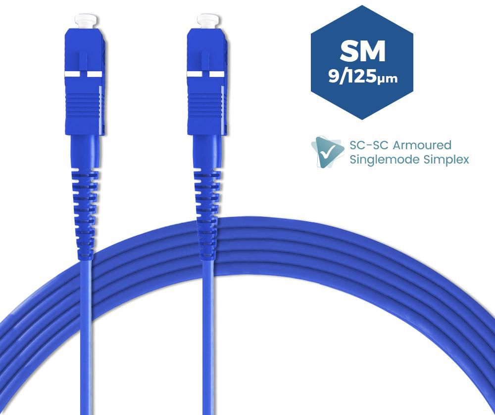 SC-SC Singlemode Simplex Armoured Anti-Rodent 3.0mm Fiber Optic Patch Cable