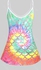 Plus Size & Curve Rainbow Mermaid Print Tie Dye Flowy Tank Top - 3xl