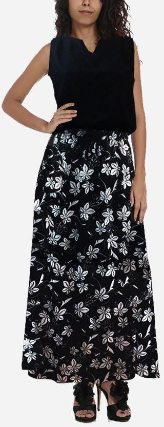 Giro Floral Pattern Maxi Dress - Black