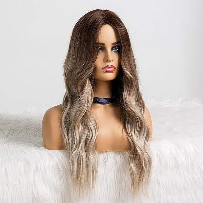 Long And Curly Synthetic Hair Wig, Suitable For Women, From Brown To Light Blonde