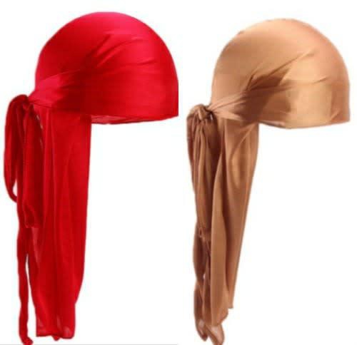 2 In 1 Silky Durag red and brown