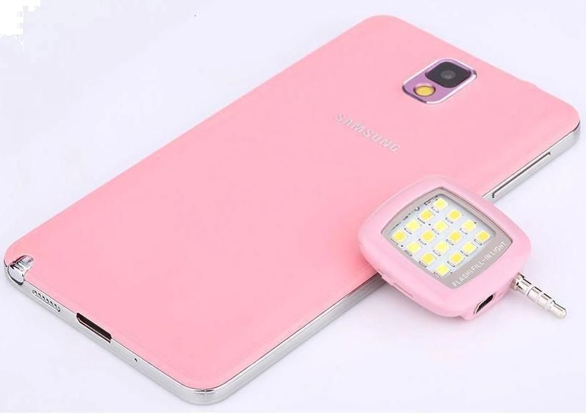 Universal Night Using Selfie Enhancing LED Flash Light for Smartphone - Pink